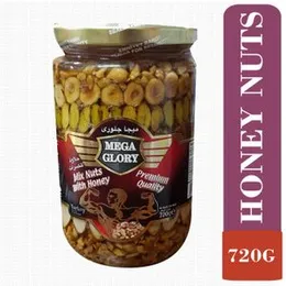 Mega Glory Mix Nuts with Honey 720g Jar â Premium Nut Mix, Healthy Snack, Protein Rich