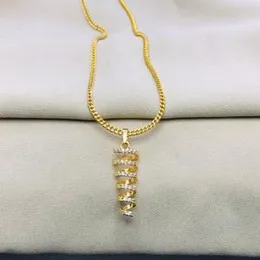 Gold Plated 2.2mm Fox Chain With Crystal Pendant With White Stone For Women.