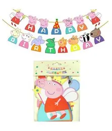 Peppa Pig Cardboard Party Gala Bunting Letter Banner Happy Birthday Party Decoration