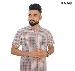 Premium Cotton Short sleeve Check Design Shirt 0126