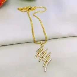 Gold Plated 2.8mm Bismark Chain New Model Yoyo  Pendant With Stone For Women.