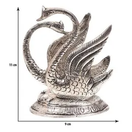 SHRI Kishan Handicraft Metal Swan Napkin Holder or Duck Tissue Paper Dispenser Stand Showpiece for Dining Table (12X8X12 CM, Silver)