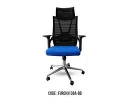 HIGH BACK MESH MANAGMENT CHAIR J138A-BLACK BLUE