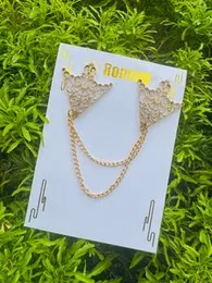 New arrival Men's Brooch Two crown design Suit Pin Badge with Chains Buckle Chain Collar Lapel for Men Shirt and blazer