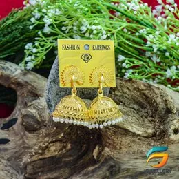 Gold Plated Earring Gold Tone Tassel Bridal Fashion Peacock Earring Jhumka Jhumki Earring With White Pearl Drop for Women.