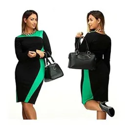 Womenâs Plus Size Slim Fit Knee-Length Party Dress | Full Sleeve O-Neck Western Wear (Size L)