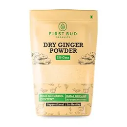 First Bud Organics Dry Ginger Powder - 250gm | Organic Ginger Powder With High Gingerol Content | Non GMO, Gluten Free & No Preservatives | Perfec