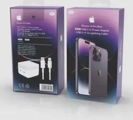50W Dual USB-C Port Power Adapter Combo Box for iPhone 14 Pro Max