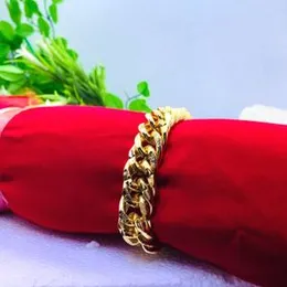 Gold Plated 15MM Bracelet Guarantee Fashion Fashionable and Stylish Smart Rock Model Design for Men.