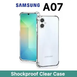 Samsung Galaxy A07 Shockproof Clear Case - Transparent Protective Back Cover with Bumper Protection, Anti-Yellowing, Slim Fit Silicone Soft TPU Case F