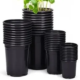 10cm Nursery Pots Flower Pots -10 Black Plastic Plant Pots