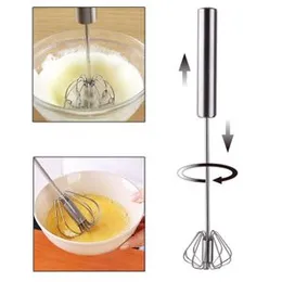 Egg Whisk, Stainless Steel Hand Push Whisk Blender for Home Egg Beater Milk Hand Push Mixer Stirrer - Kitchen Utensil for Blending, Whisking, Beating