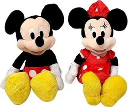 Premium 25cm Mickey Mouse Soft Toy 2PCS Cuddly Stuffed Animal for Kids Playtime Bedroom Decor Gift, High Quality Toy