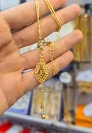 Flower Printed Dubai Necklace â 22-inch Long Elegant Pendant Chain