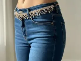 Rose gold Shiny Rhinestone tassel Waist Chain Belly Chain Adjustable Body Chain Jewelry Accessories for Women and Girls