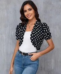 Polka Dot Jacket with Gigot Sleeve Size - XL