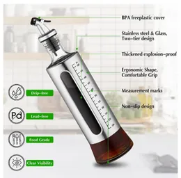 Premium Glass Oil, Vinegar Bottle Dispenser - 200ml / 300ml / 500ml - Glass Cruet
