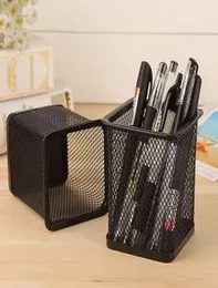 Pen Holder Metal box Mesh Type - Black Color Stationery Holder Simple and Elegant