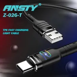 Ansty Z-026-T â 5A Type-C Smart Fast Charging Cable with LED Light (1M)