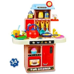 Delux kitchen-0653 | Deluxe Kitchen Playset with 34 Accessories, Light & Sound 3+
