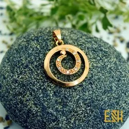 ESH Stylish Rich Look Quality Gold Plated Big Plain Derana Theme Pendant for Women