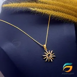 Gold Plated Guaranteed 18/24 inch 01mm Box Chain with Octopus Derana Theme Pendant Necklace for Woman.