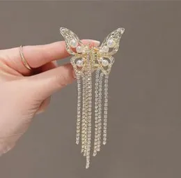 Korean Style Rhinestone Decor Butterfly Hair Claw for women