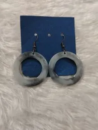 Resin Marble Hoop Earrings