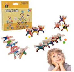 26 Pcs Hercules Jenga - Let's Challenge the Balance - Mini Size Balance Game for Kids