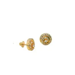 Gold Plated Stylish Charm Very Small Derana Earrings With Full Stone For Women
