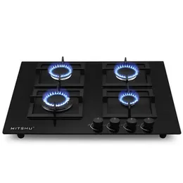 Mitshu 4 Burner Glass Top Gas Hob MGS-BIG402 â Premium Powerful Built-In Cooking Solution