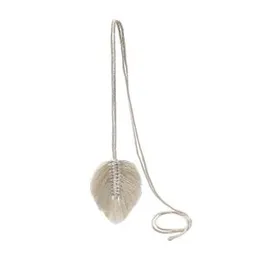 MACNGRID Curtain Tiebacks Natural Cotton Leaf Tassel Ropes Handmade Window Sheer Decorative Holdbacks Vintage Rural Style Drapery Tiebacks Simple Knot