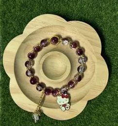 Elegant Dark Red Double Shaded Glass Beads Bracelet 16cm with Cute Charms Women's Fashion Jewelry Gift