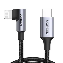 UGREEN 1 Meter MFI Certified Type-C to Lightning PD 3A Max Fast Charging 90 Degree Cable â US305 - 60763