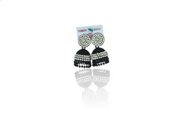 Wedding party wear Traditional Oxidised Jhumki earrings for women Crystal, Beads Alloy Jhumki Earring.