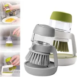 Cleaning Brush with Liquid Soap Dispenser Palm Brush with Storage Stand