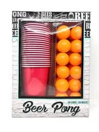 Drinking Game Beer Pong - 24 Cups, 24 Balls - Drinking Game Party Game