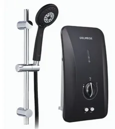 Delmege Hot Water Shower black colour 3.5kW DWHB3.5N Black Instant Heater Non-Booster Pump Stepless Electronic Temperature Control IP25 Splash Proof  