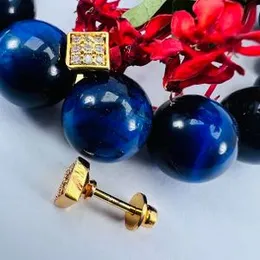 New Gold Plated Square Theme Full Fixed Stone Lightweight Small Earrings for Women & Girls