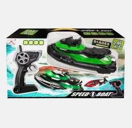 2.4GHz High Speed Remote Control RC Speed Boat Jet Ski - Waterproof Dual Motor RC Speedboat Racing Boat Toy for Kids Gifts