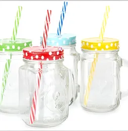 Jar Mug with Lid and Straw â 400ml