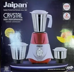 Genuine Indian Brand Jaipan 550 watt Mixer Grinder 3 SS Jar Limited Series