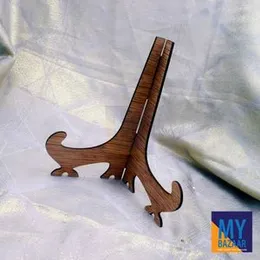 Wooden Plate Stand Display Picture Photo Frame Stand Easel Holder 8 inch.