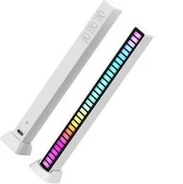 LED RGB Bar Strip Spectrum Audio Indicator Music Sound Control Lamp Music Atmosphere Light (Type C Power)