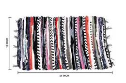Gowri Tex Multi-Colors Cotton Mat, Floor,Door,Bath Mat,Size (16 x 26) Pack of 5