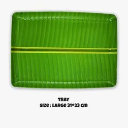 Banana Leaf Design Melamine Serving Tray |Antique Style Rectangular Serving Plate