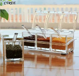 Crystal Condiment Organizer â 4 Spice Box
