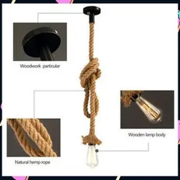 Vintage Lamp Holder Base, 2M E27 Base Vintage Style Hemp Rope code Ceiling Light Pendant Lamp