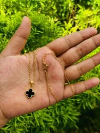 Gold Plated Four-Leaf Clover Necklace Chain with Pendant – Dainty Lucky Clover Trendy Women Jewelry Gift