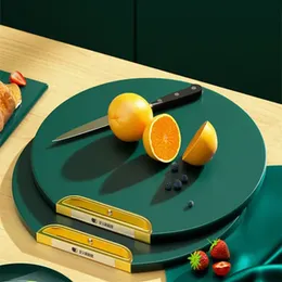 Kitchen Chopping Board – Anti-Mildew Non-Slip Round Cutting Board with Rotating Handle